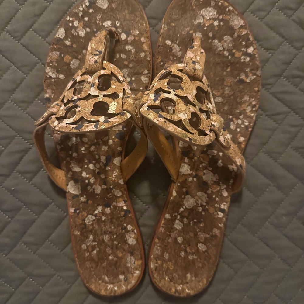 Tory Burch Brown Patterned Sandals